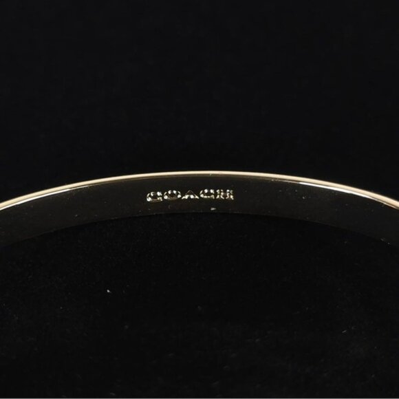 NWT COACH Women’s Goldtone C Charm w/ Rose Quartz Bangle Bracelet - Picture 13 of 14